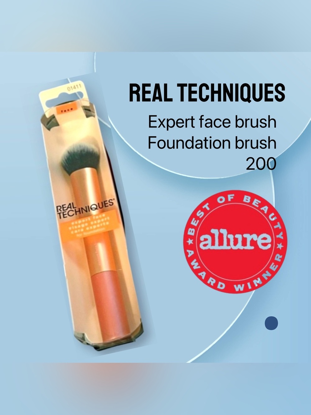 🌟🇺🇸🆕NIB REAL TECHNIQUES | Award winner Expert Face Makeup Brush 200
